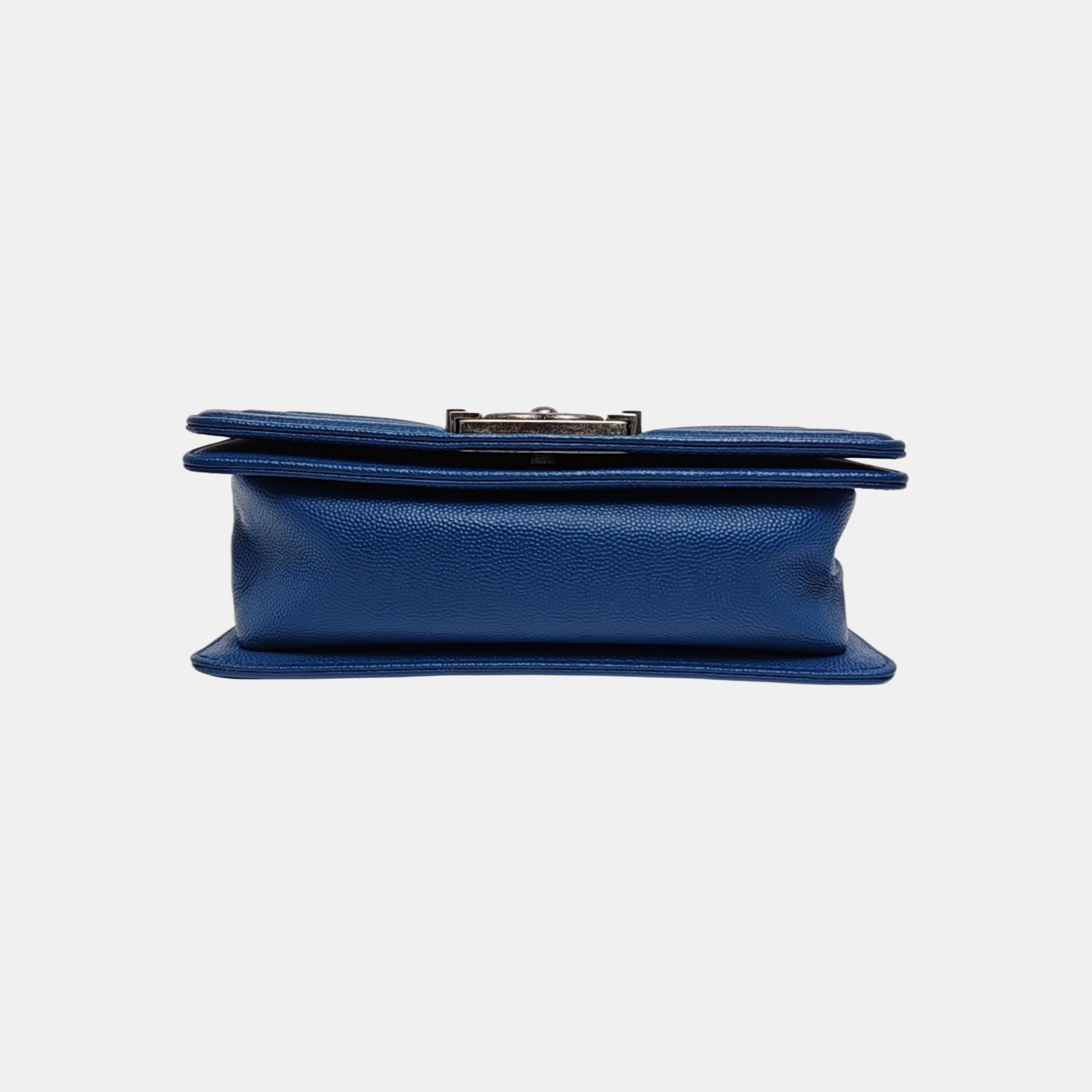 BOY CHANEL Small Quilted Grained Calfskin Blue