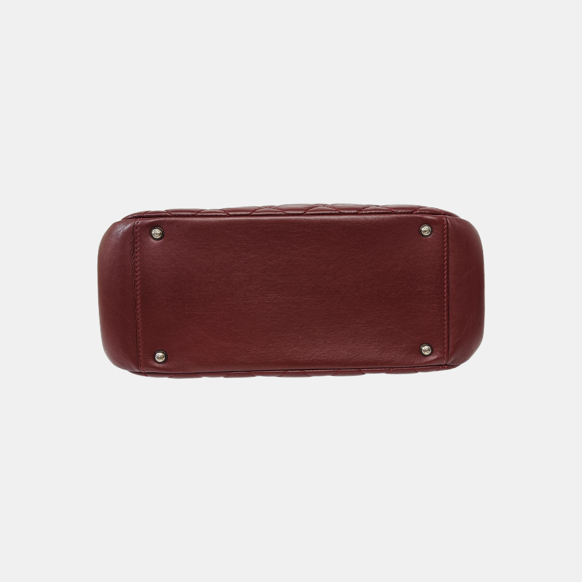 Quilted Calfskin Tote Bag Red