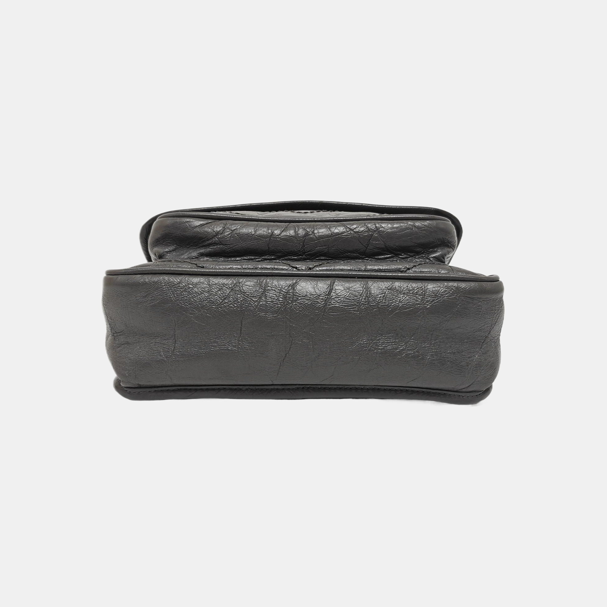 NIKI Small Chevron Calfskin Gray