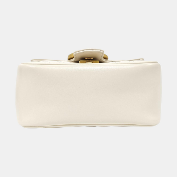 GG Marmont Mini Quilted Calfskin White