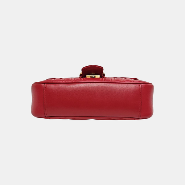 GG Marmont Small Quilted Calfskin Red