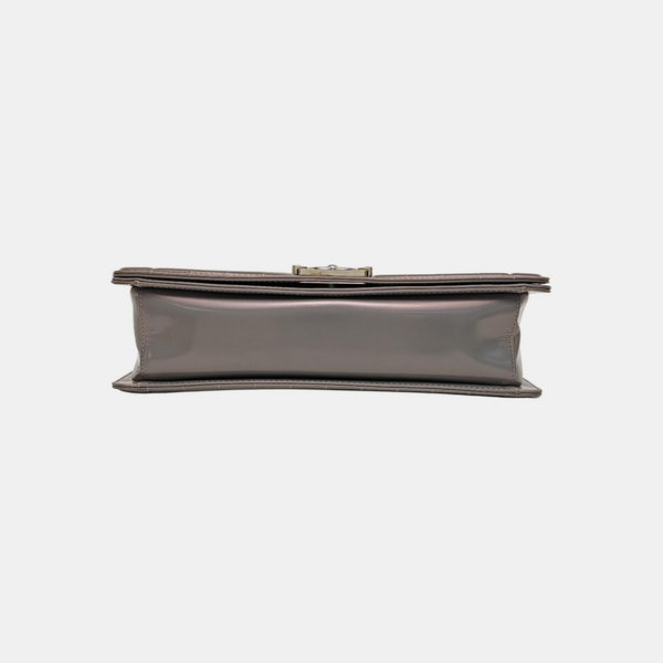 BOY CHANEL Maxi Patent Leather Gray