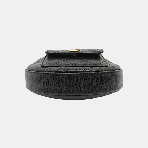 Quilted Grained Calfskin Top Handle Bag Mini Black