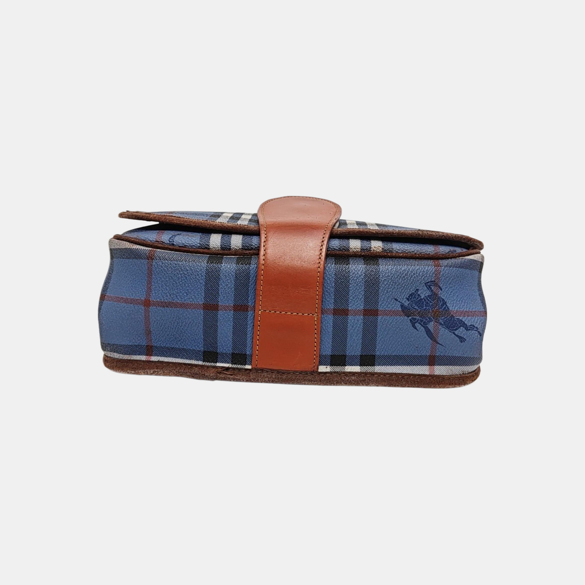 Coated Canvas Shoulder Bag Blue
