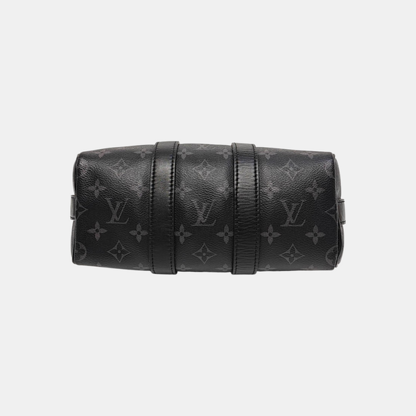 KEEPALL 25 Monogram Coated Canvas Black