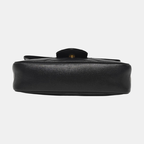 GG Marmont Mini Quilted Calfskin Black