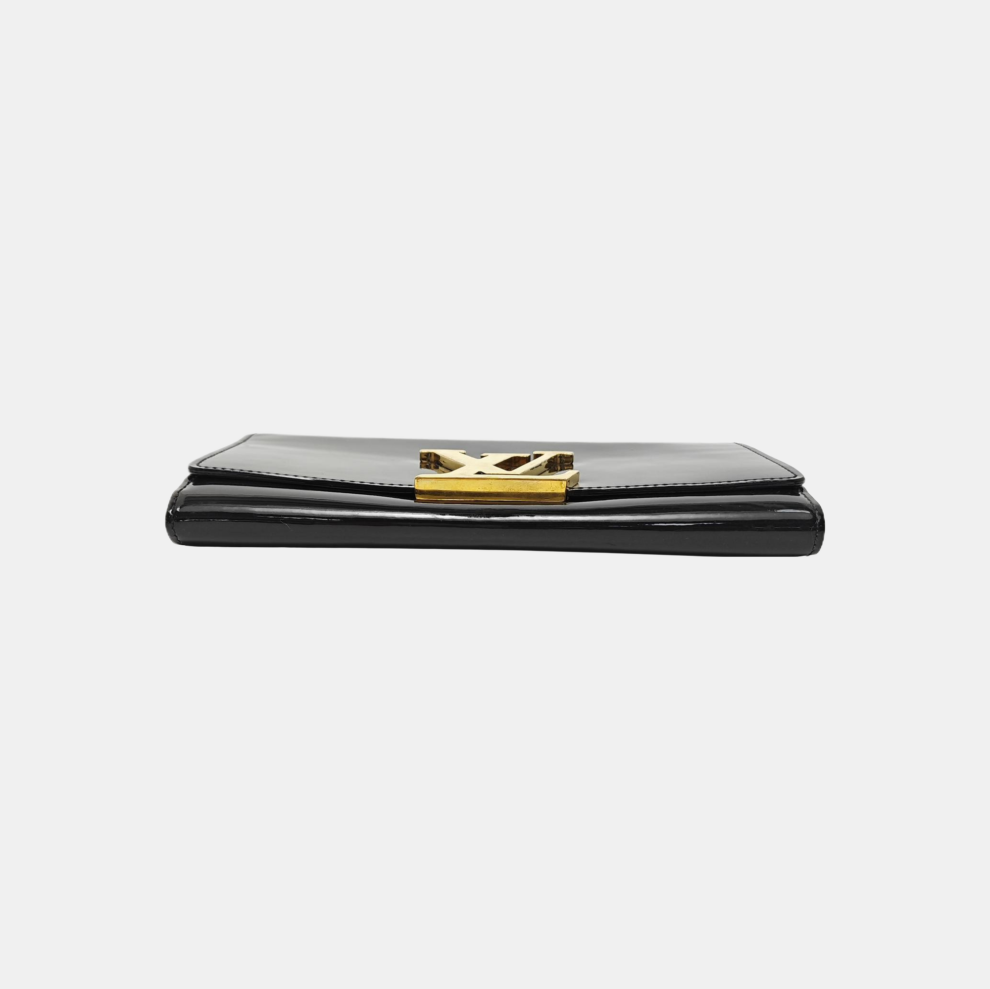 LOUISE Patent Leather Black Wallet