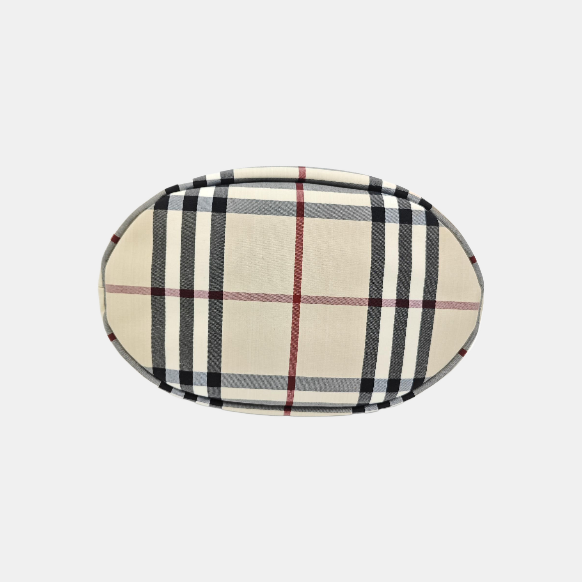 Nylon Top Handle Bag Beige