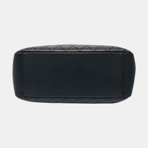 CHANEL GST Large Quilted Grained Calfskin Black