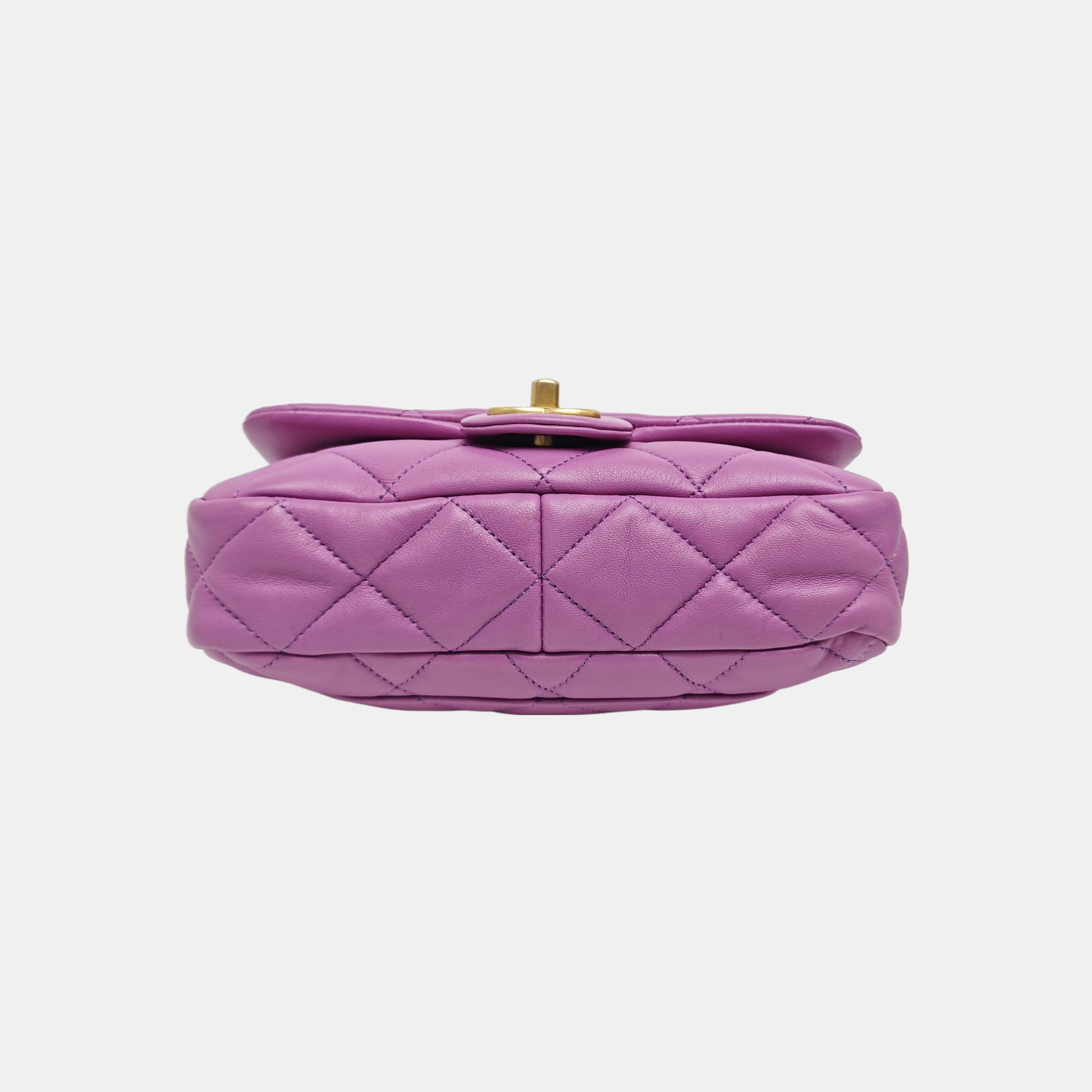 Quilted Lambskin Shoulder Bag Purple