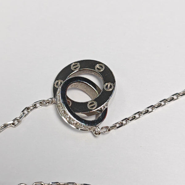 LOVE 18k White Gold Silver Necklace