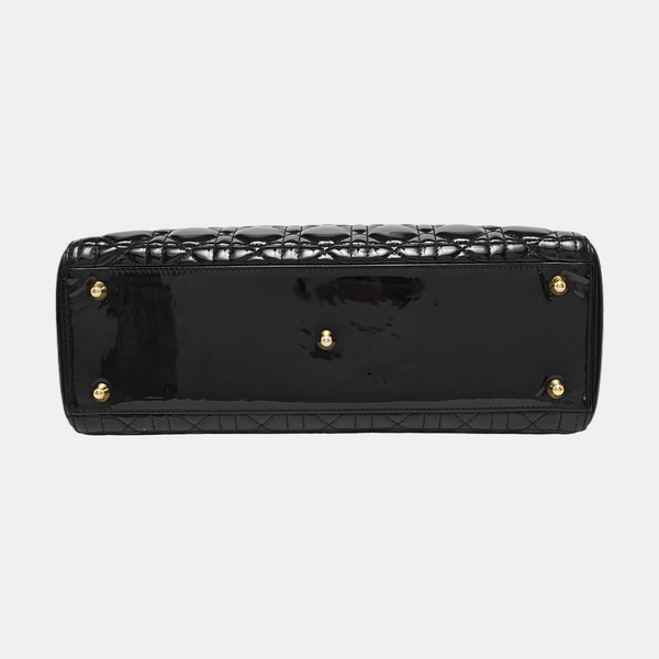 Lady Dior Grande Cannage Charol Negro