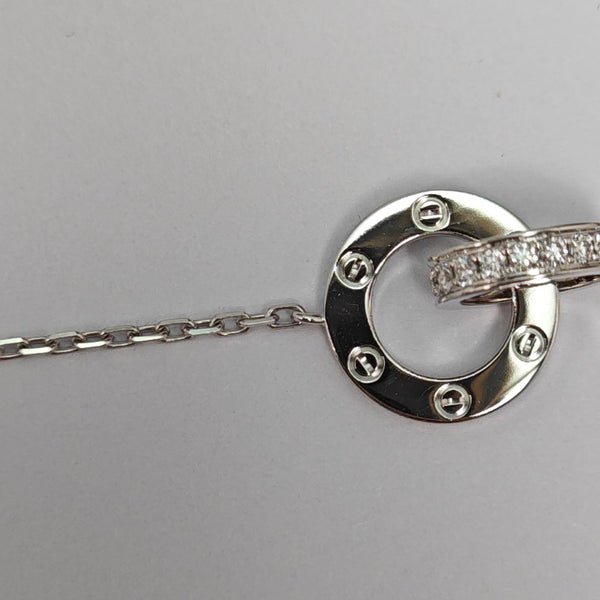 LOVE 18k White Gold Silver Necklace