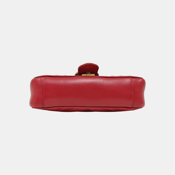 GG Marmont Small Quilted Calfskin Red