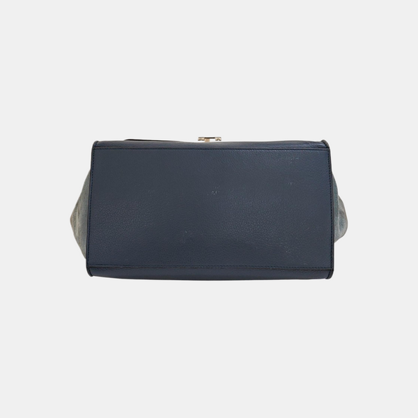 TRAPEZE Medium Calfskin Blue