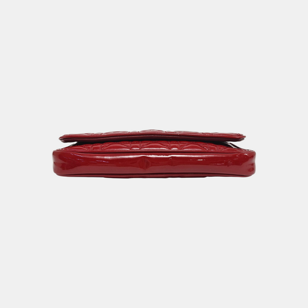 Lady Dior Quilted Patent Leather Red