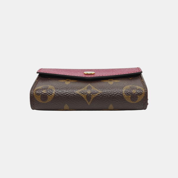 MARIE LOU Monogram Coated Canvas Brown Card Holder
