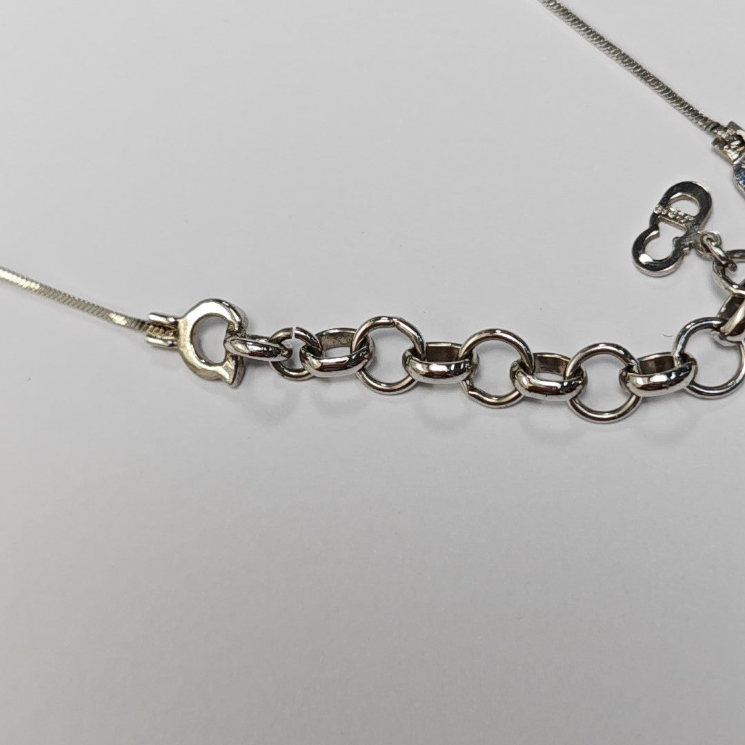 Dior Oblique Metal Silver Necklace