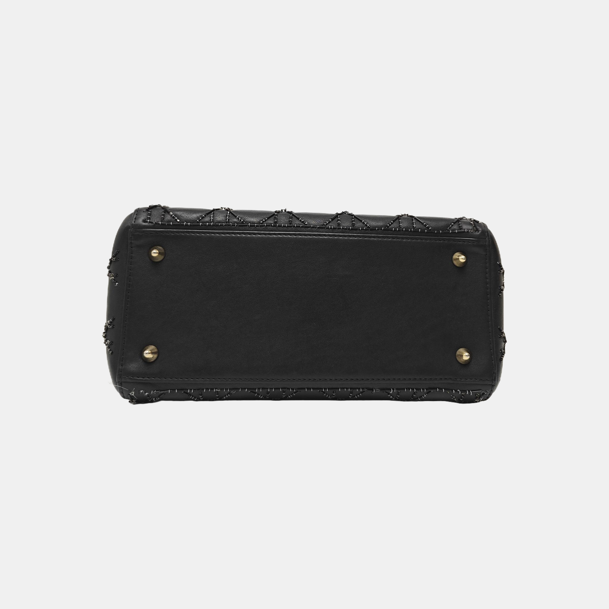 Lady Dior Medium Cannage Lambskin Black