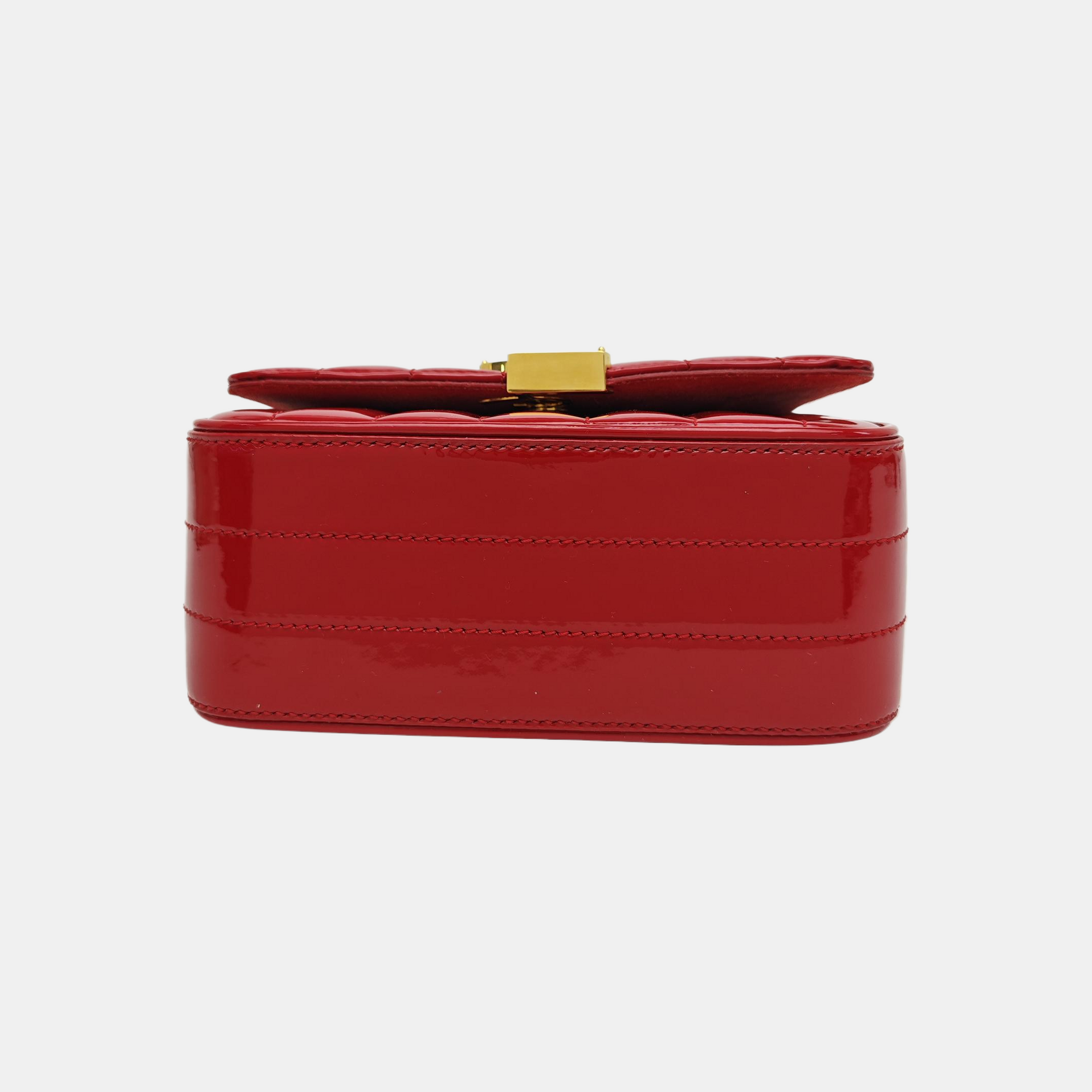 VICKY Small Quilted Patent Leather Red