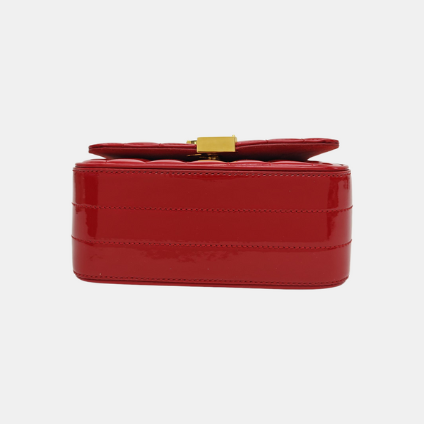 VICKY Small Quilted Patent Leather Red