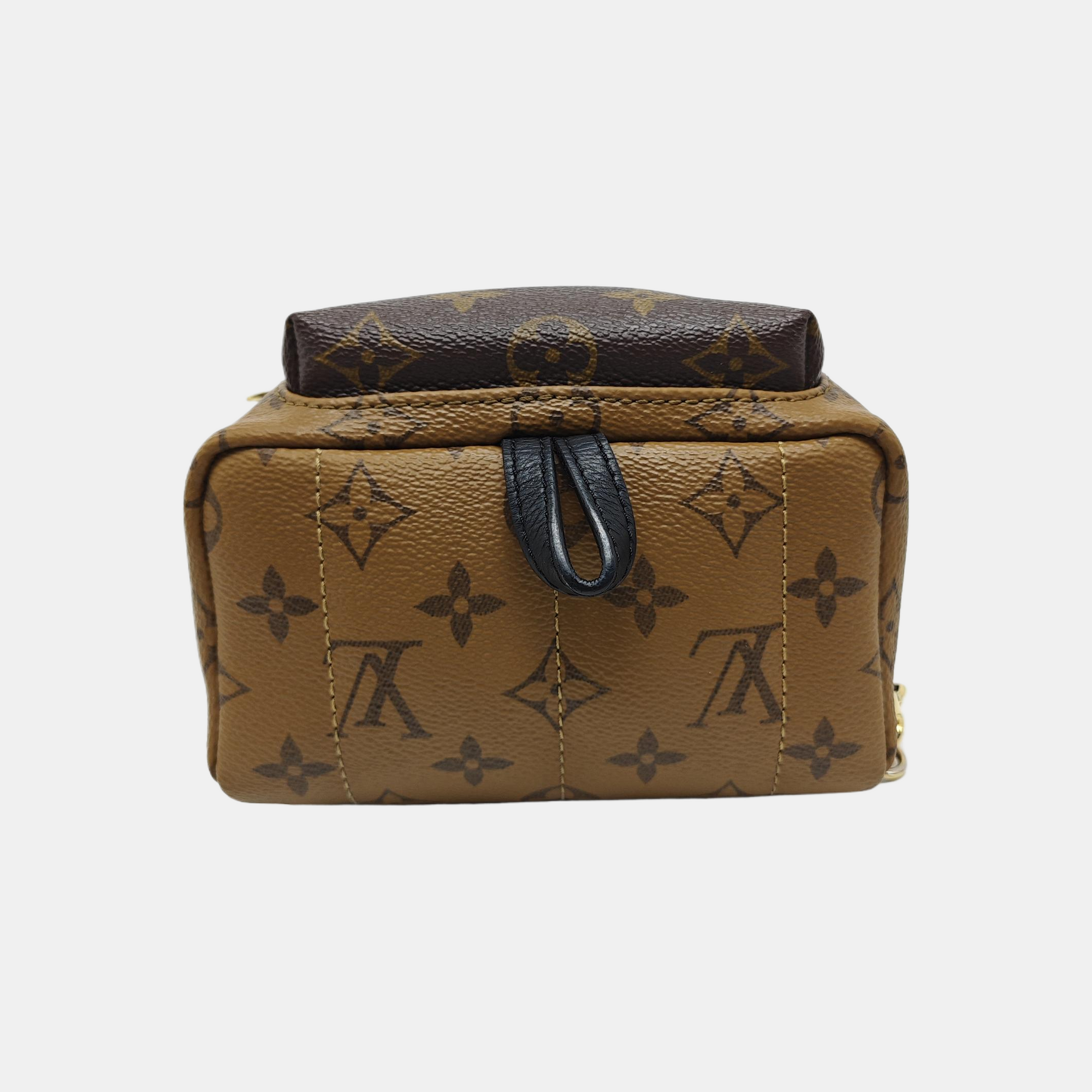 PALM SPRINGS Mini Monogram Coated Canvas Brown