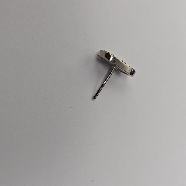 Brass Silver Stud Earrings