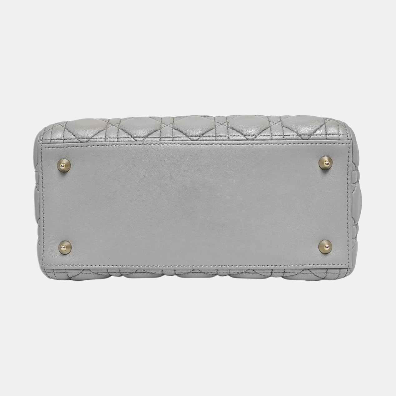 Authenticated pre-owned  Lady Dior Cannage Lambskin Silver - Shoulder Bag at Looply