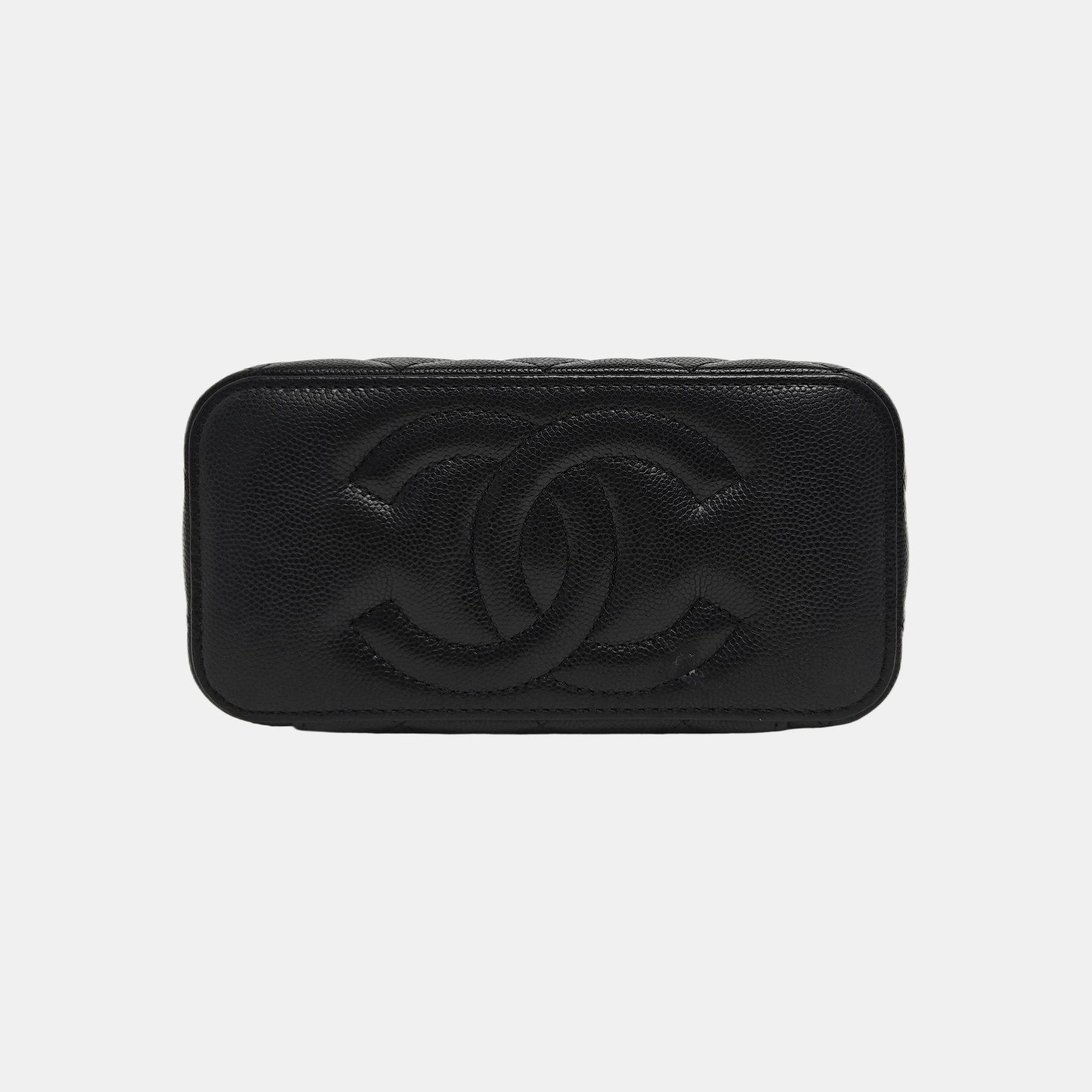 VANITY CASE Small Quilted Grained Calfskin Black