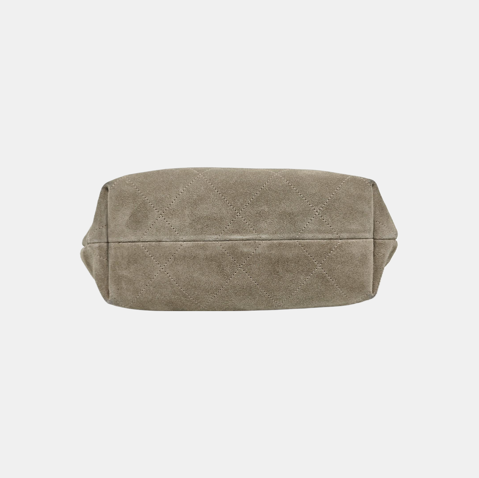 HOBO Large Quilted Suede Gray