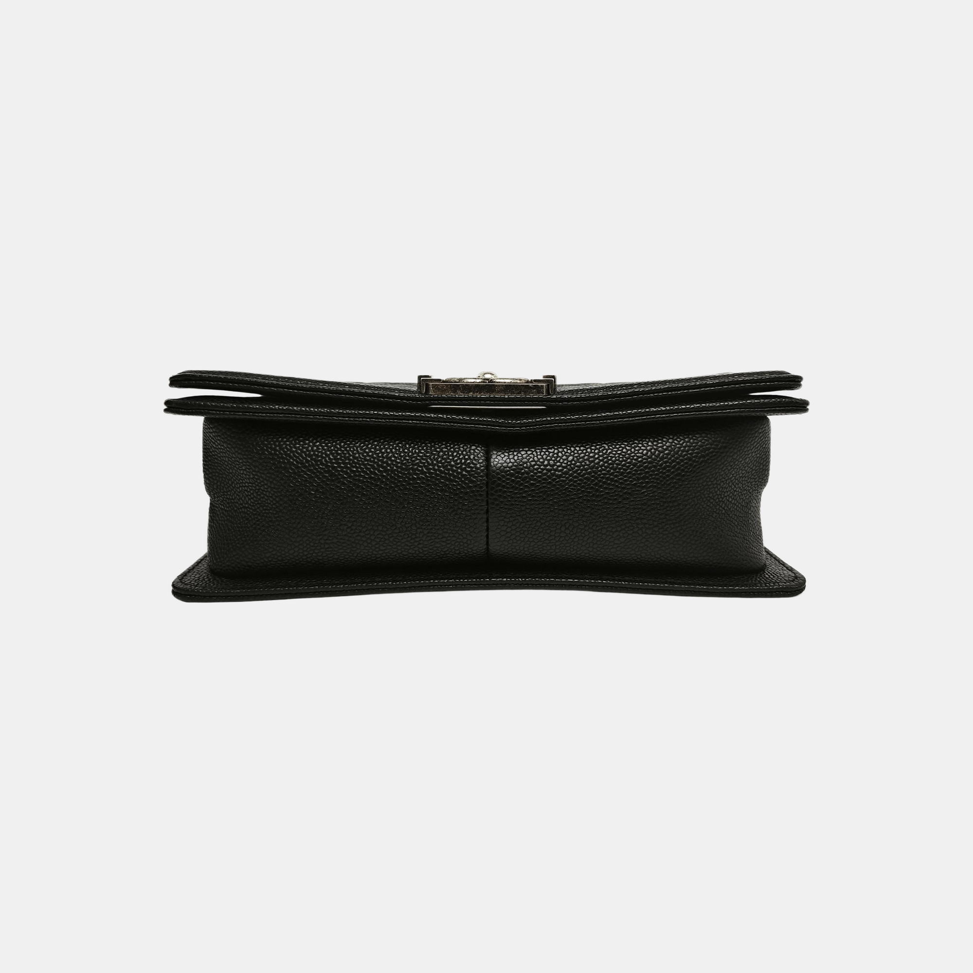 BOY CHANEL Medium Quilted Grained Calfskin Black