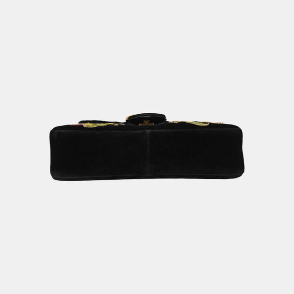 GG Marmont Large Quilted Velvet Black