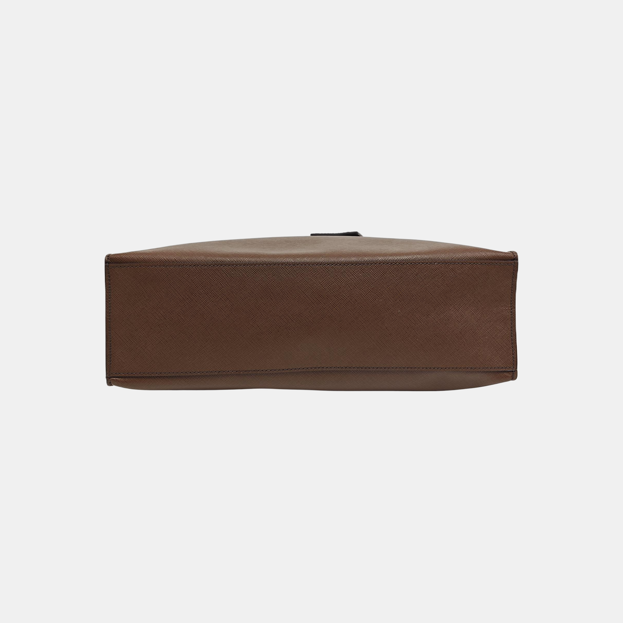 Saffiano Calfskin Shoulder Bag Brown