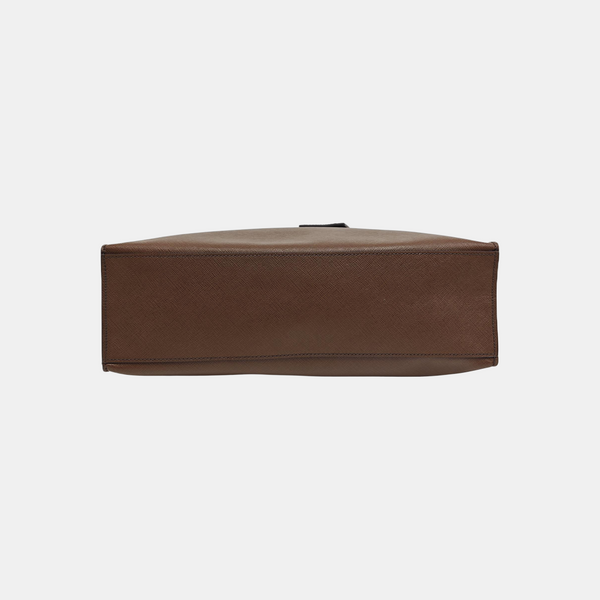 Saffiano Calfskin Shoulder Bag Brown