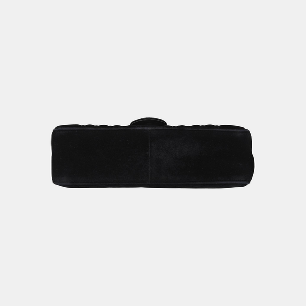 GG Marmont Medium Quilted Velvet Black
