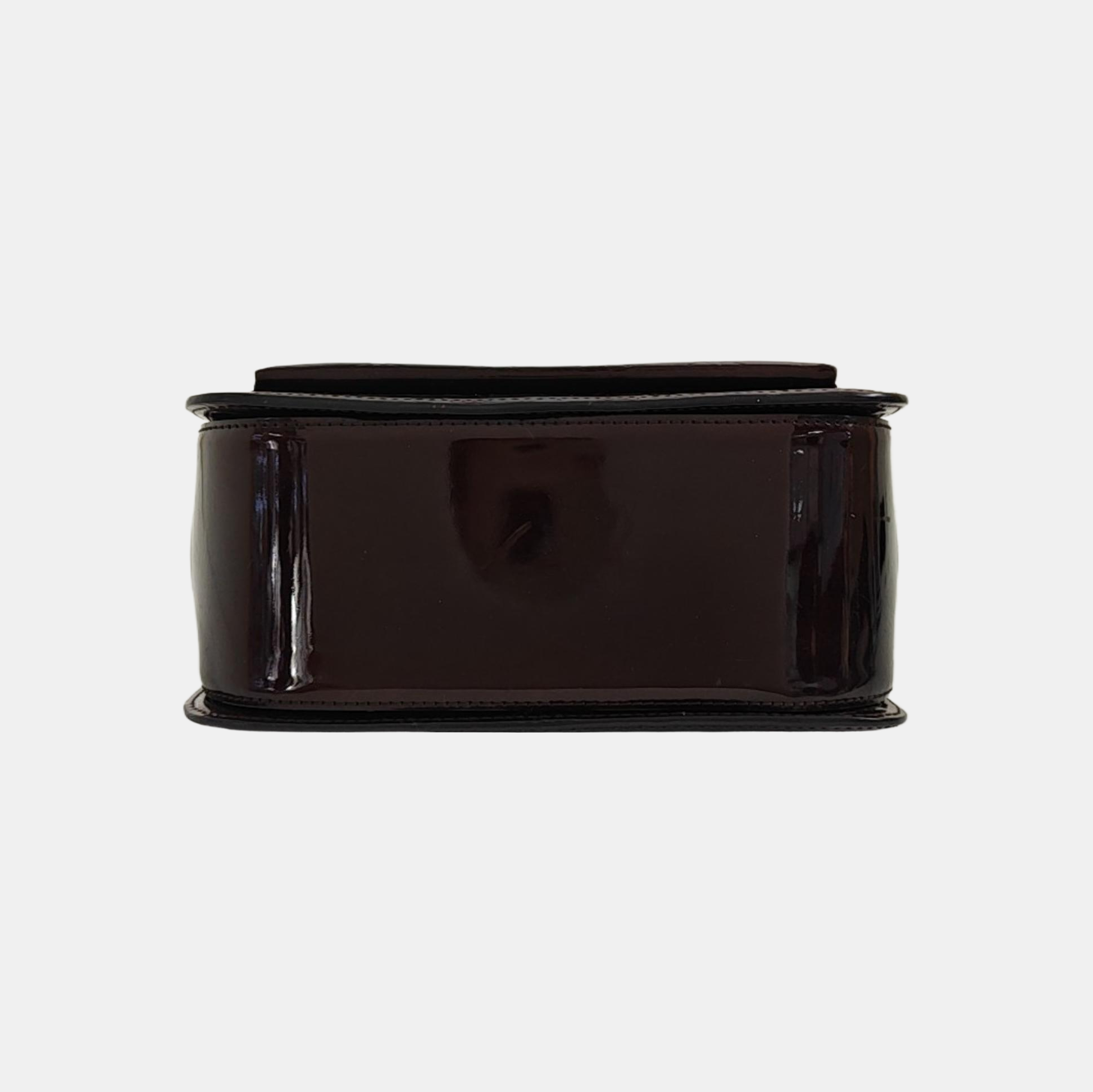 Monogram Patent Leather Shoulder Bag Red