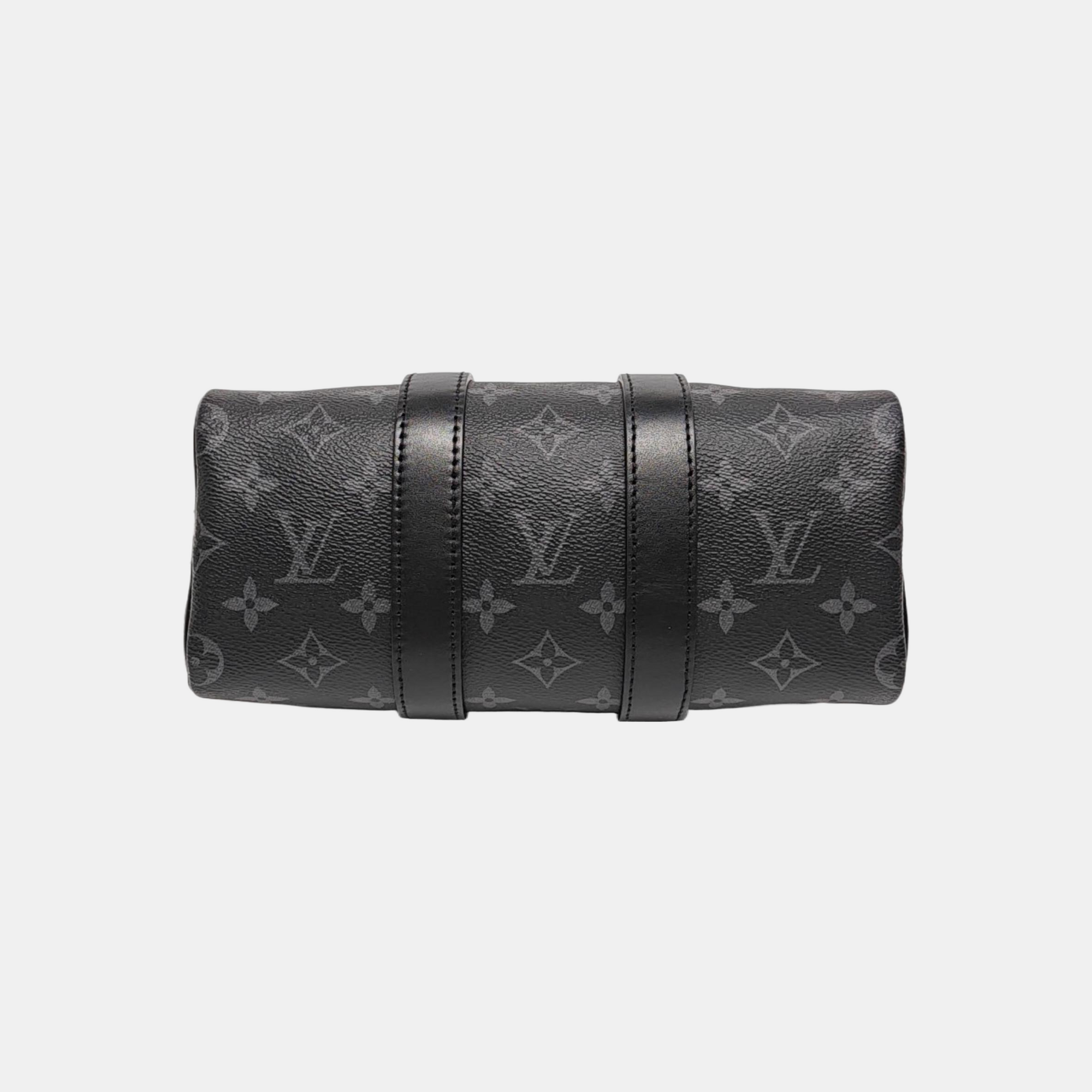 KEEPALL 25 Monogram Coated Canvas Black