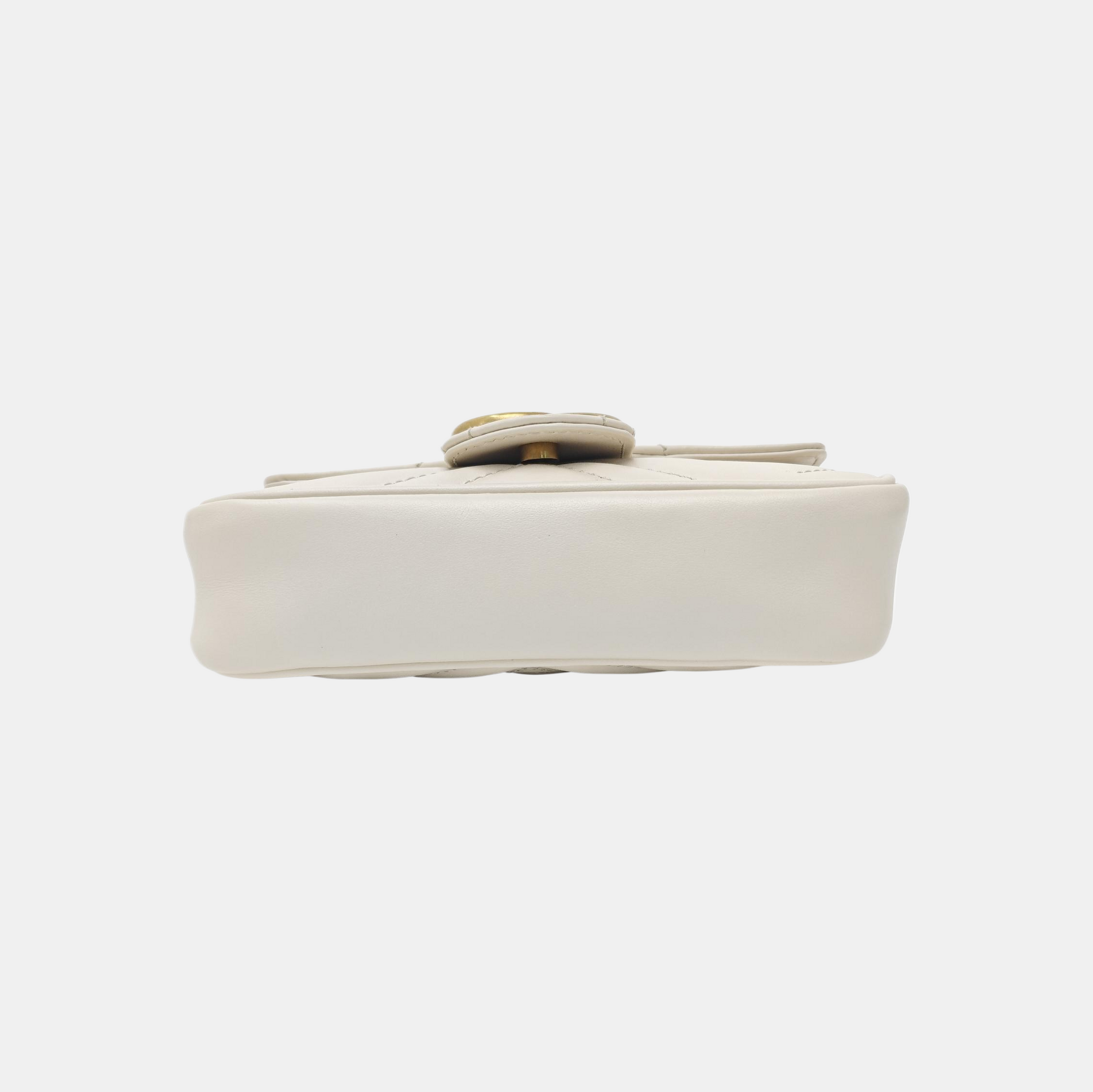 GG Marmont Mini Quilted Calfskin White