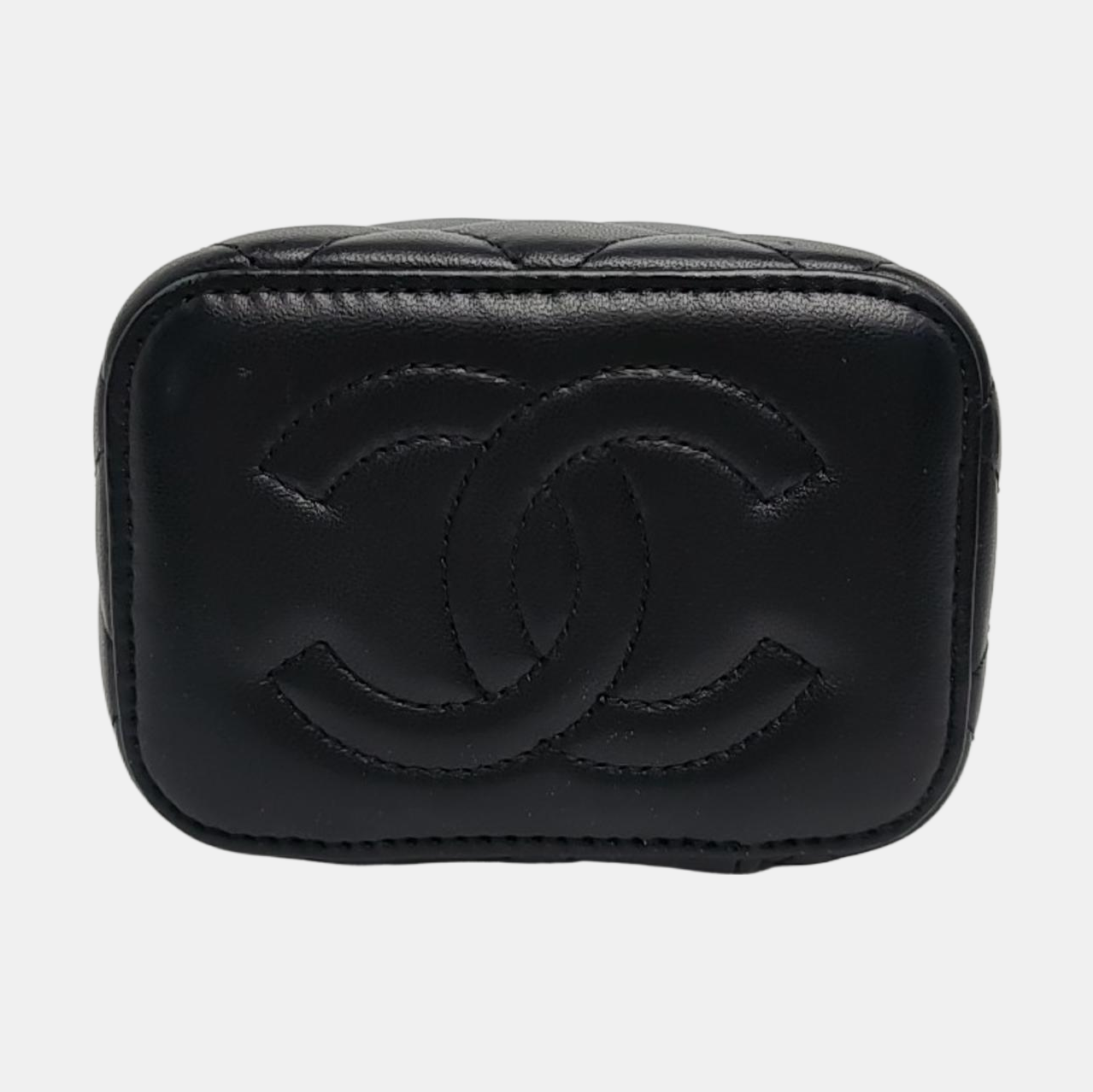 VANITY CASE Mini Quilted Lambskin Black