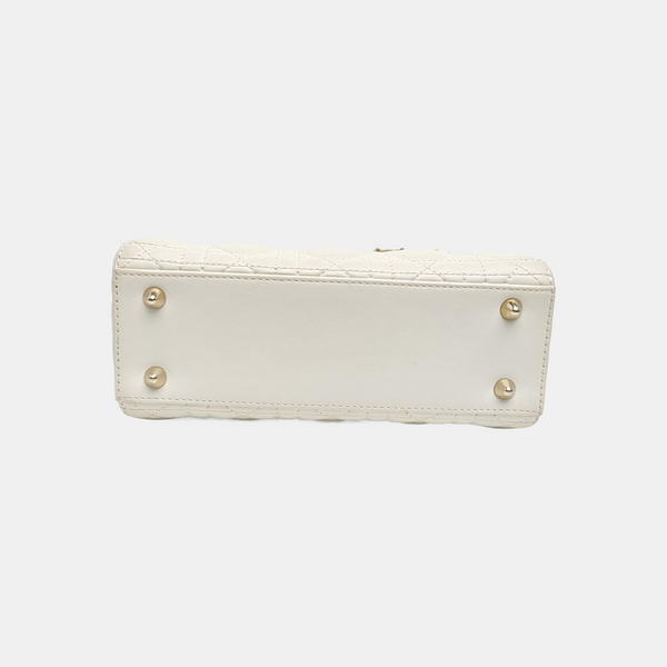 Lady Dior Small Cannage Lambskin White