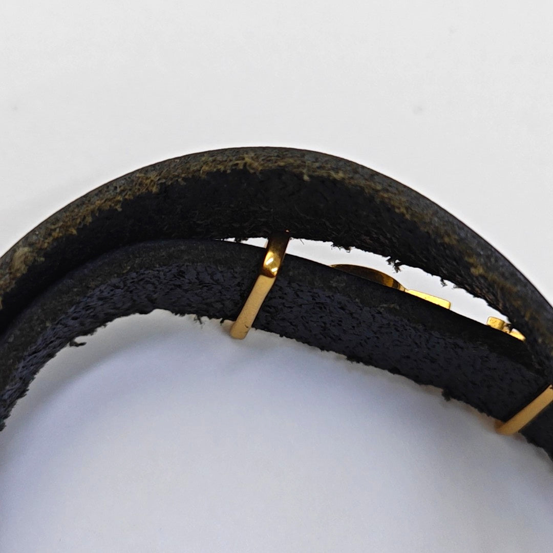 Leather Black Bangle