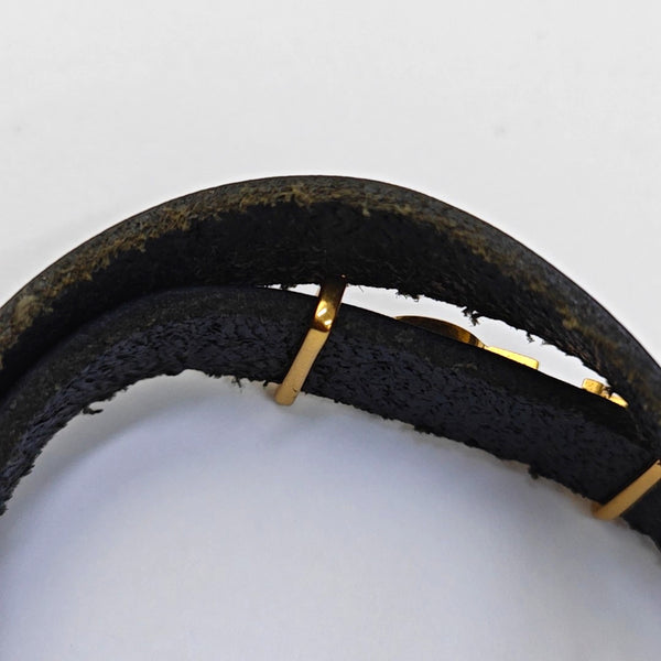 Leather Black Bangle