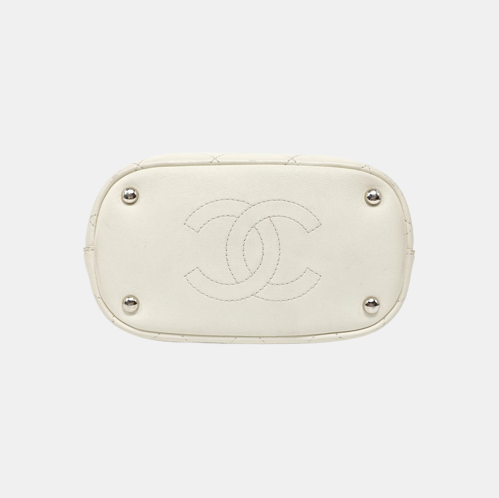 Quilted Calfskin Shoulder Bag White