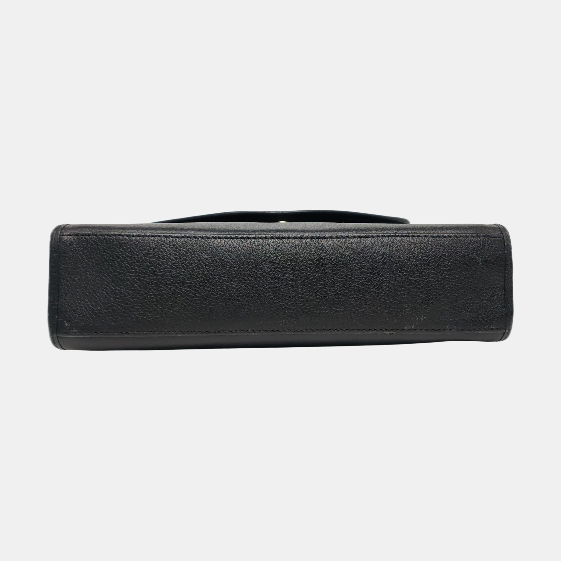 Leather Top Handle Bag Black