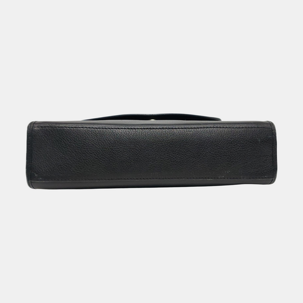 Leather Top Handle Bag Black