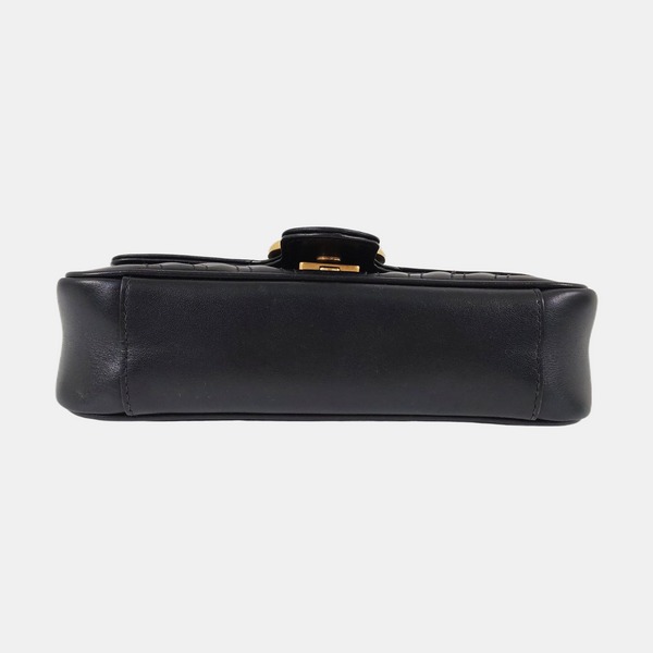 GG Marmont Small Quilted Calfskin Black