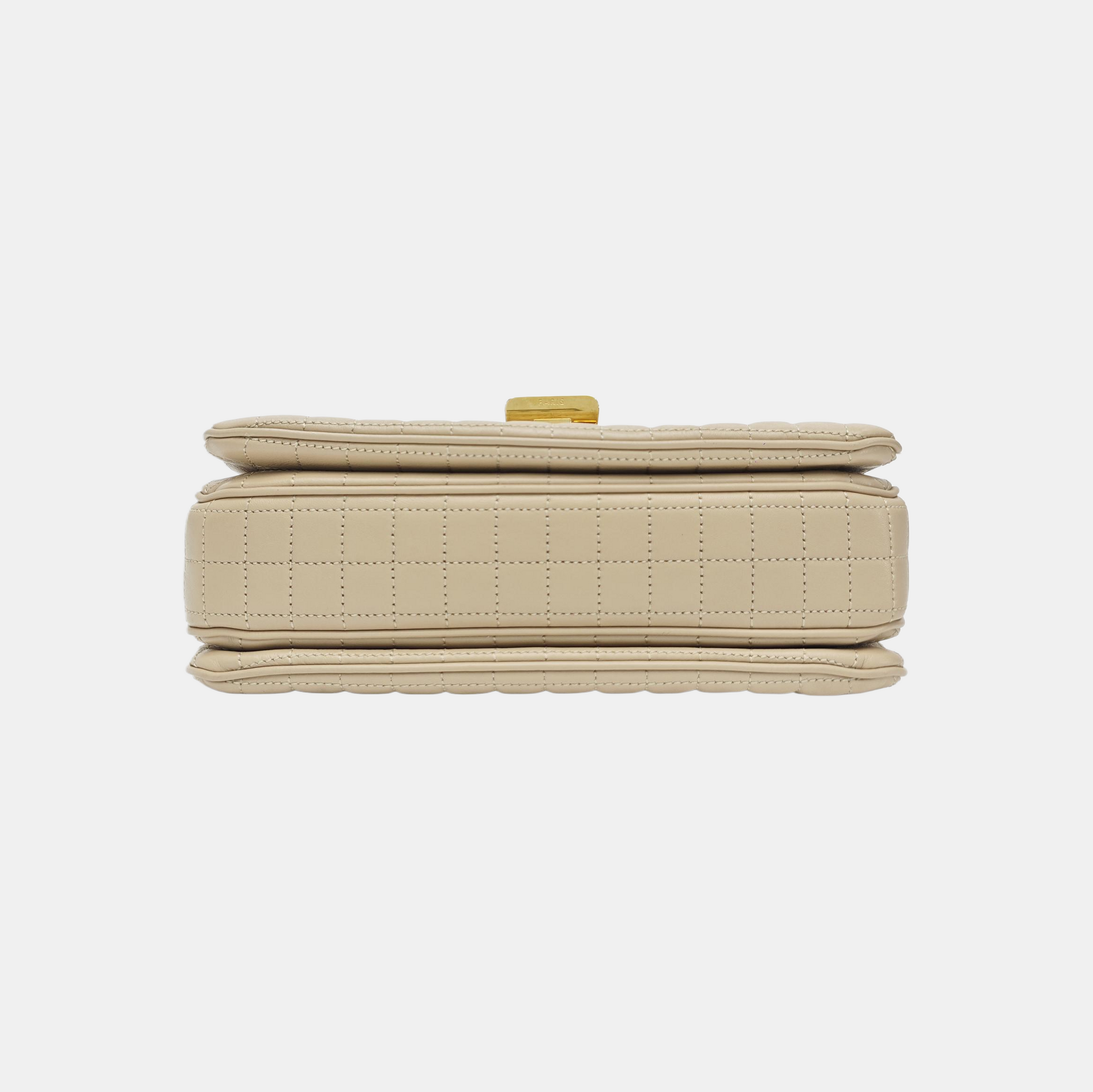 C Medium Quilted Calfskin Beige
