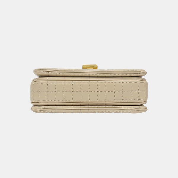C Medium Quilted Calfskin Beige