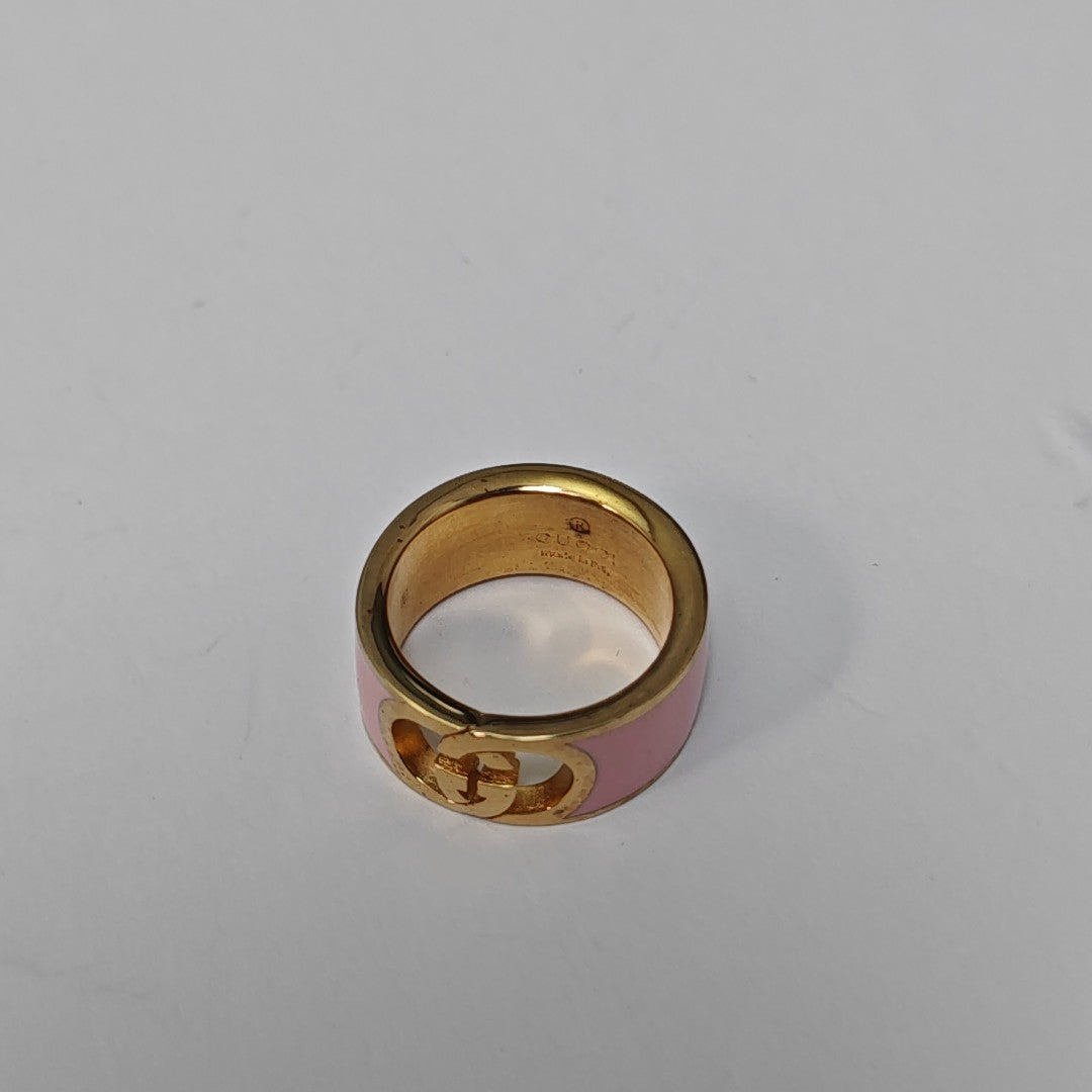 Interlocking G Metal Red Ring EU 56