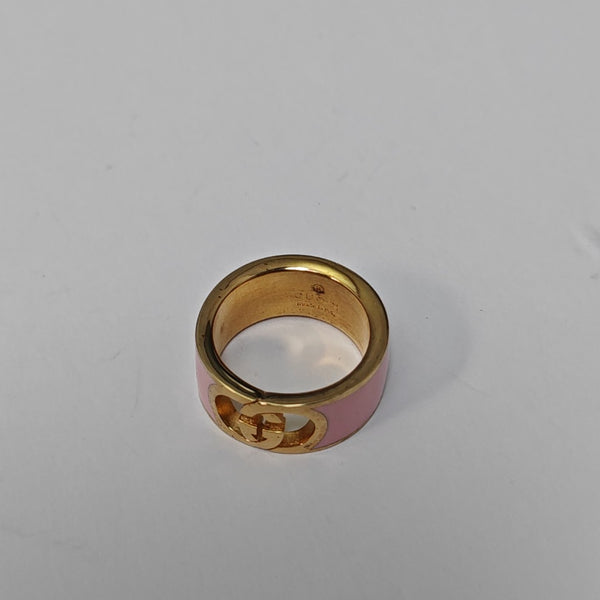 Interlocking G Metal Red Ring EU 56